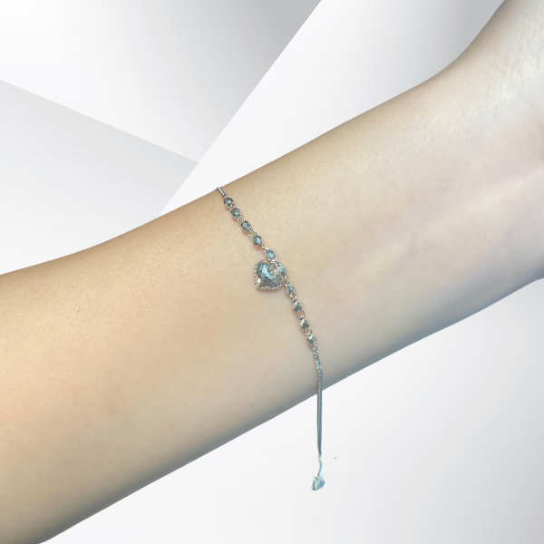 Heart bling, White gold 18K